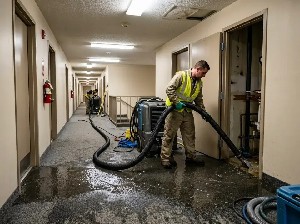 multi-unit-apartment-hallway-f-005 — frequently asked questions, Emergency Burst Pipe Water Extraction & Removal in Hennesse…